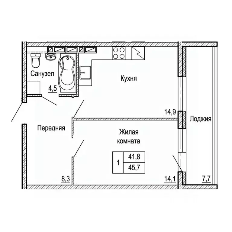 1-к кв. Приморский край, Владивосток На Черняховского жилой квартал,  ... - Фото 1