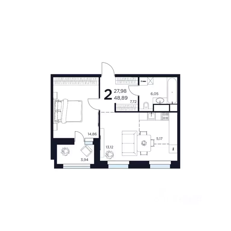 2-к кв. Московская область, Химки ул. Германа Титова, 2 (48.89 м) - Фото 1