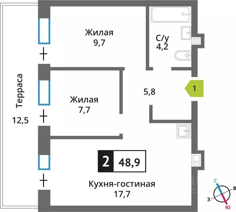 1-к кв. Московская область, Красногорск Опалиха мкр, Никольский ... - Фото 1