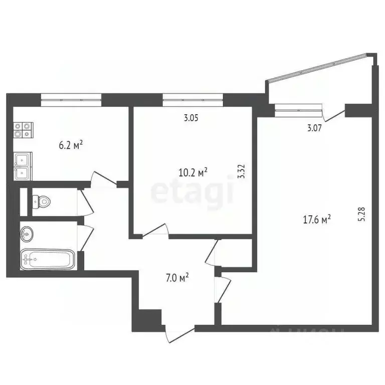 2-к кв. Москва Троицкая ул., 10С1 (44.5 м) - Фото 1