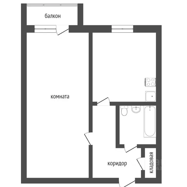 1-к кв. Тюменская область, Тобольск Менделеево мкр, 10 (29.0 м) - Фото 1