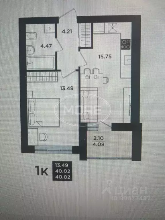 1-к кв. Калининградская область, Калининград Арсенальная ул., 31к2 ... - Фото 1