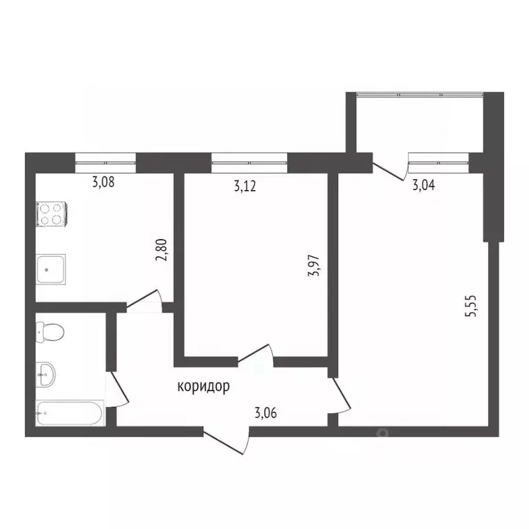 2-к кв. Тюменская область, Тюмень ул. Демьяна Бедного, 98 (50.1 м) - Фото 2