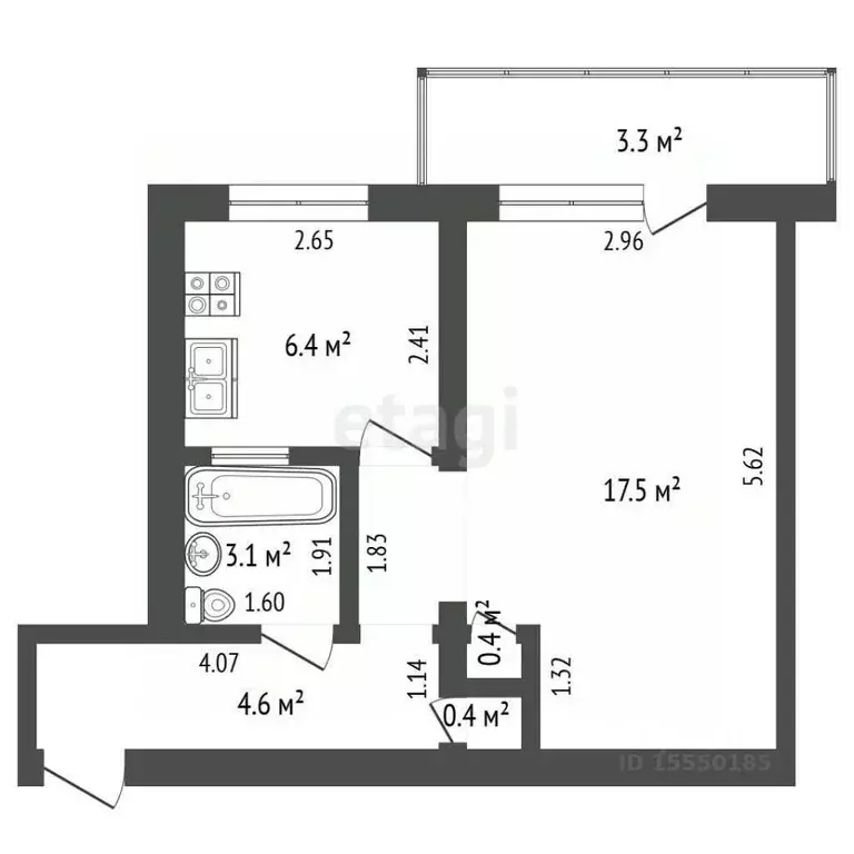 1-к кв. Самарская область, Самара ул. Победы, 5 (33.0 м) - Фото 2