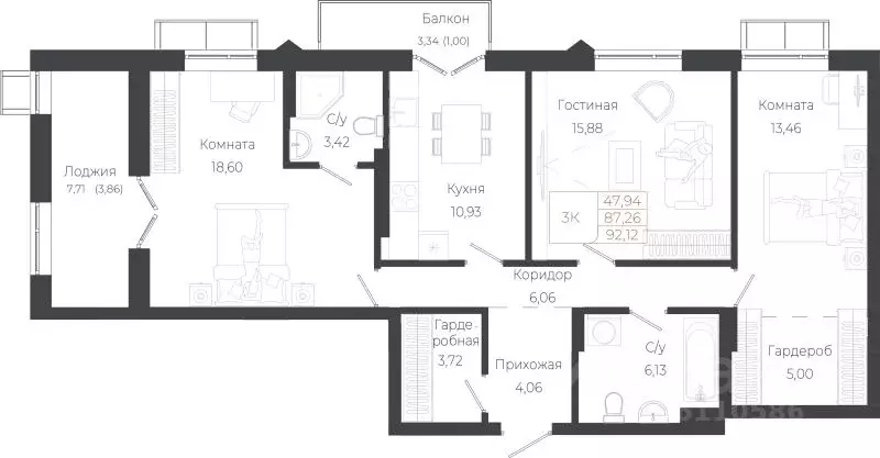 3-к кв. Алтай, Майминский район, с. Майма ул. Энергетиков (92.12 м) - Фото 1
