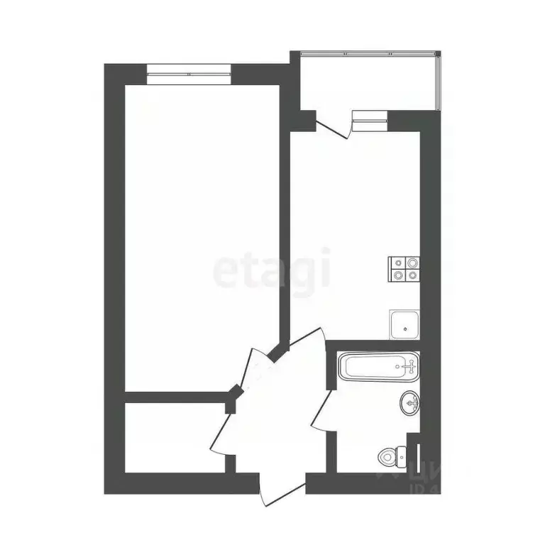 1-к кв. Смоленская область, Смоленск Краснинское ш., 30 (34.0 м) - Фото 1