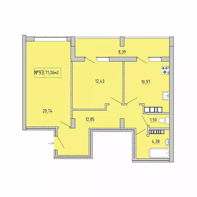 2-комнатная квартира: Феодосия, улица Грина, 43 (67.06 м) - Фото 0