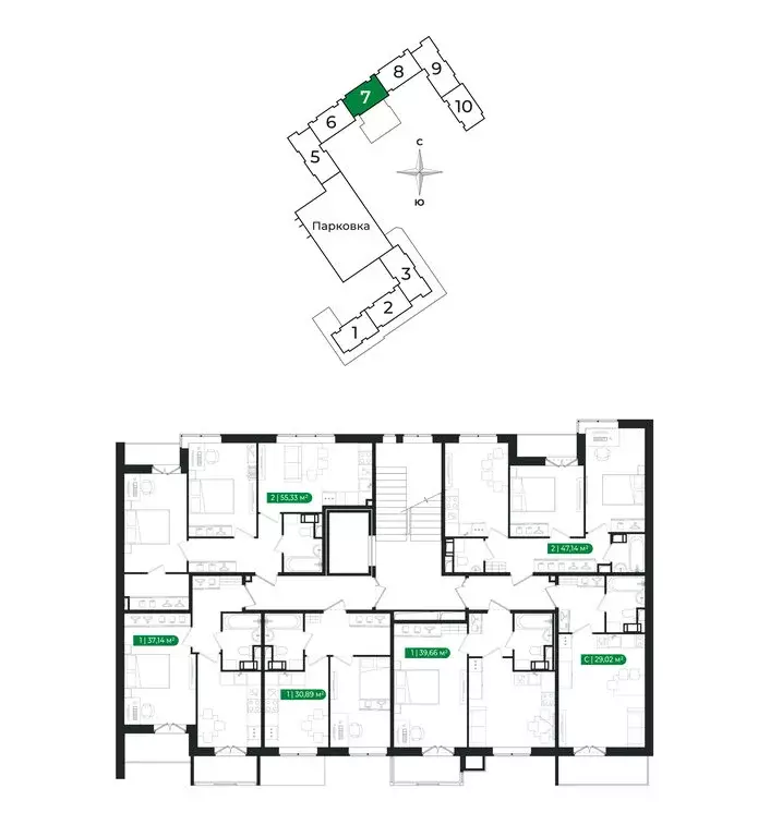 Квартира-студия: Сертолово, Центральная улица, 11 (27.3 м) - Фото 1