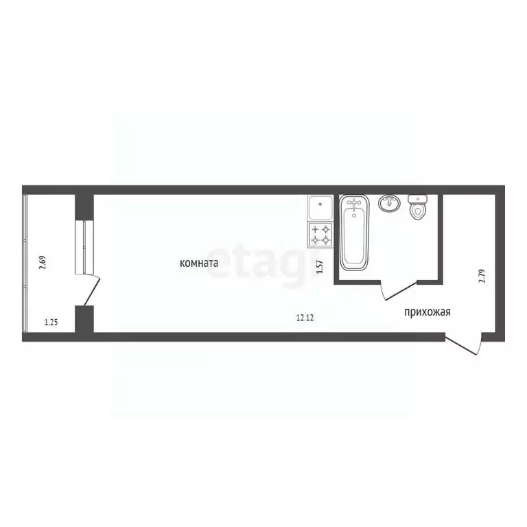 Студия Красноярский край, Красноярск Норильская ул., 5 (31.5 м) - Фото 2