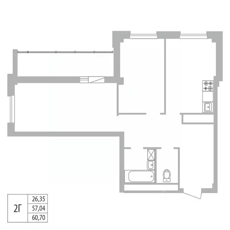 2-к кв. Татарстан, Набережные Челны ул. Раскольникова, 22 (60.7 м) - Фото 0