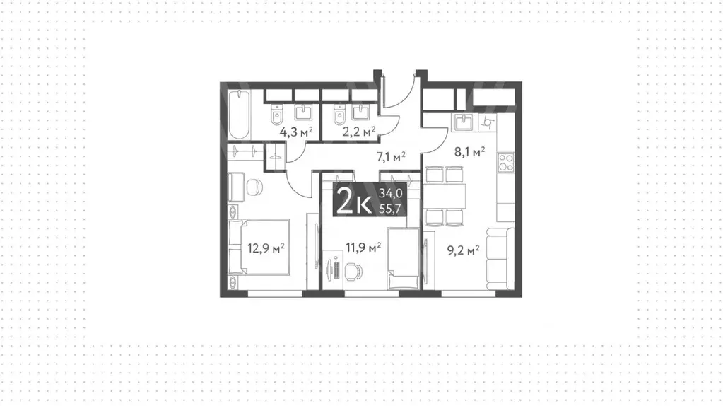 2-к кв. Москва Большая Спасская ул., 35 (55.7 м) - Фото 1