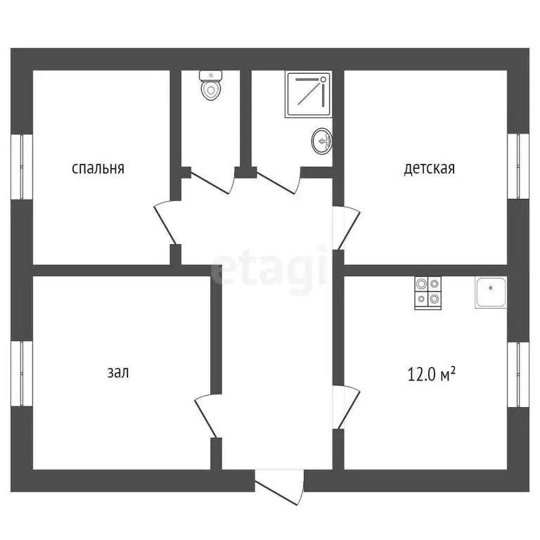 Квартира, 3 комнаты, 62.4 м - Фото 1