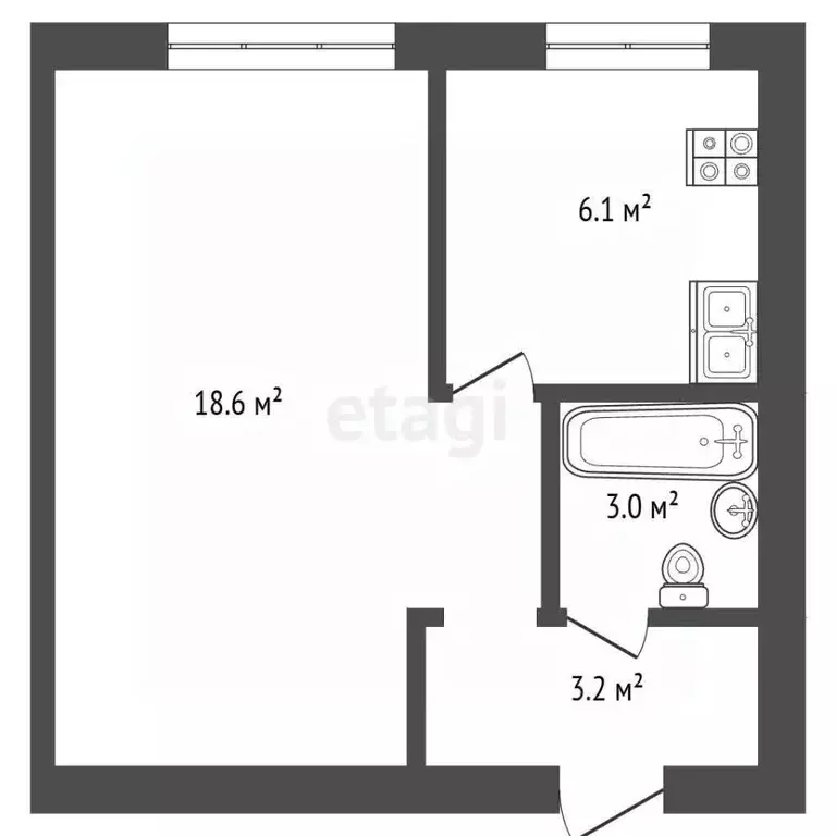1-к кв. Нижегородская область, Нижний Новгород Большая Покровская ул., ... - Фото 2