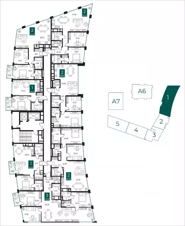 3-к кв. Рязанская область, Рязань Арт Кварталы жилой комплекс (116.89 ... - Фото 2