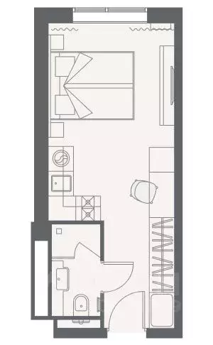 Студия Санкт-Петербург Камышовая ул., 25 (22.57 м) - Фото 0