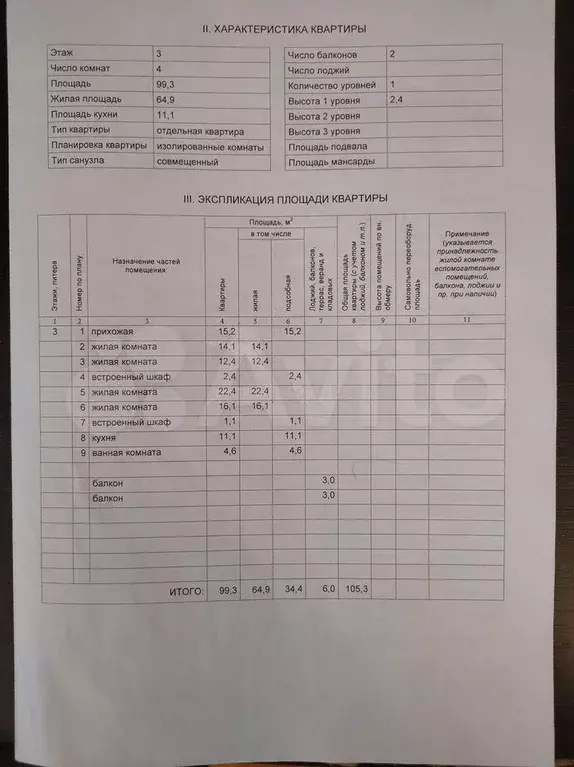 4-к. квартира, 99,3 м, 3/5 эт. - Фото 0