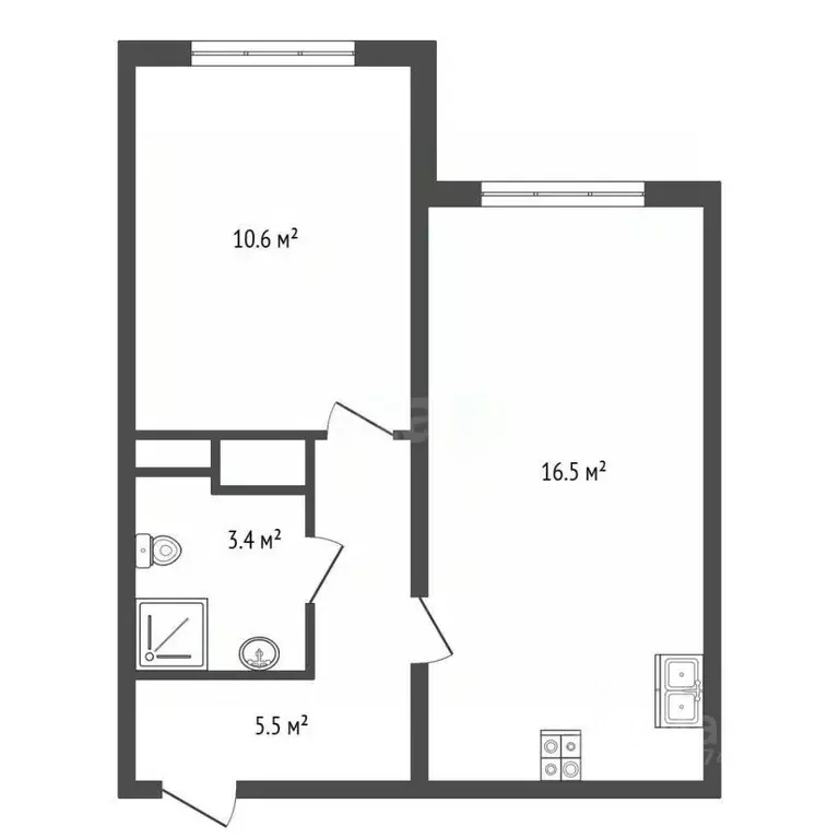 1-к кв. Санкт-Петербург ул. Пахомовская, 6к1 (36.0 м) - Фото 2