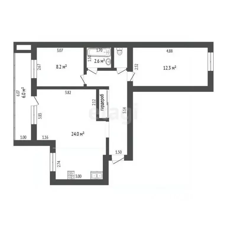 3-к кв. Тюменская область, Тюмень Холодильная ул., 84 (60.0 м) - Фото 1