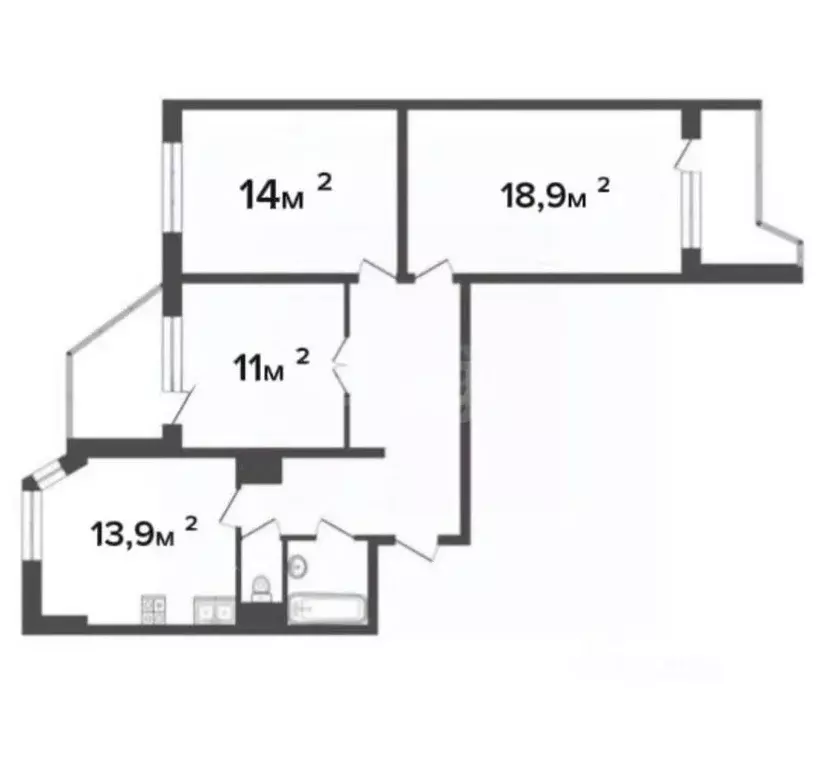 3-к кв. Московская область, Ленинский городской округ, Бутово пгт ... - Фото 1