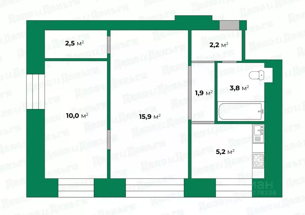 2-к кв. Кировская область, Киров Подгорная ул., 6 (41.5 м) - Фото 1