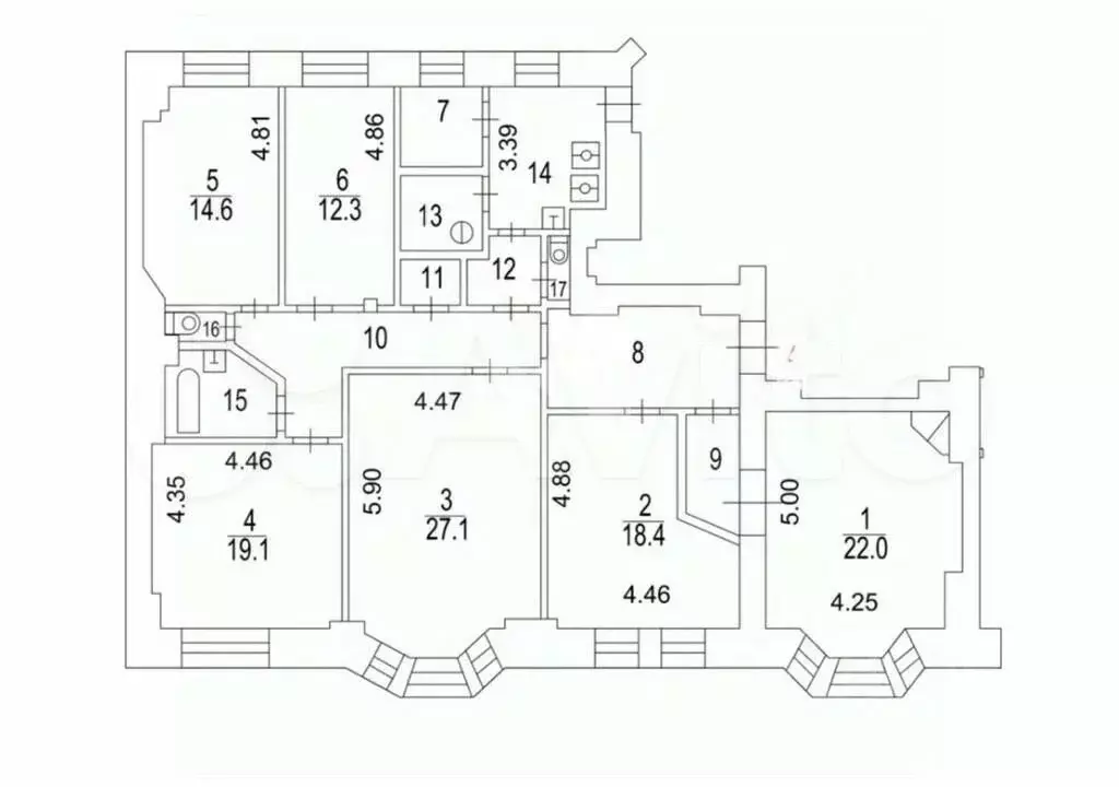 4-к. квартира, 166,5 м, 2/7 эт. - Фото 0