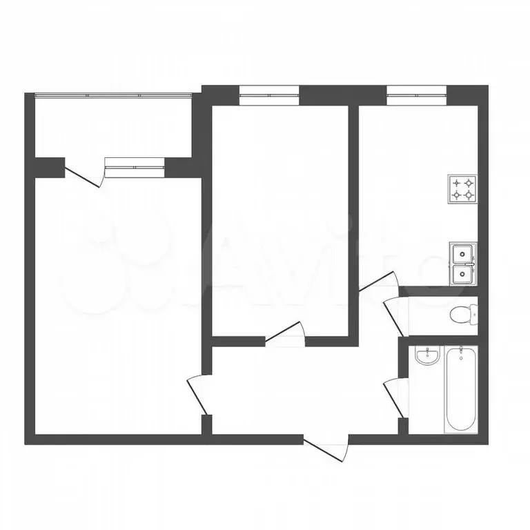 2-к. квартира, 46,2 м, 3/9 эт. - Фото 0