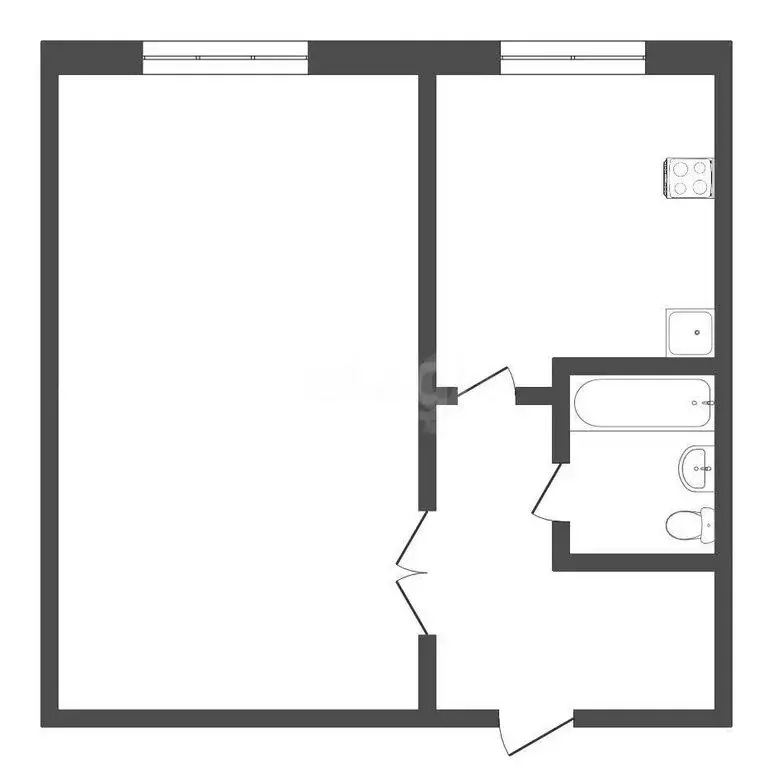 1-комнатная квартира: Петрозаводск, улица Калинина, 57А (34 м) - Фото 1