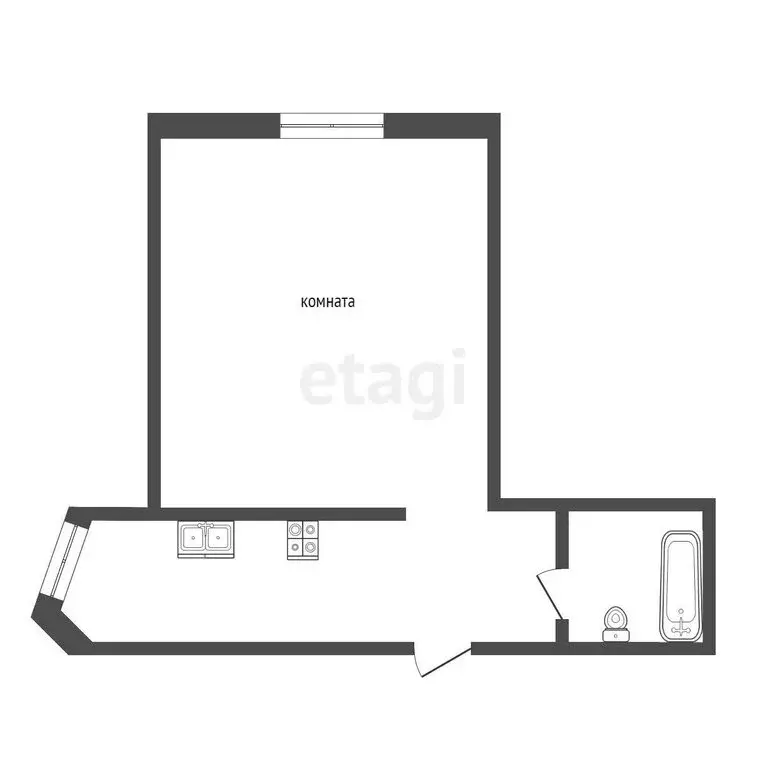 1к в -комнатной квартире (20 м) - Фото 0