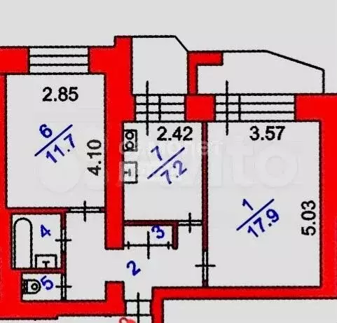 2-к. квартира, 48,8 м, 7/9 эт. - Фото 0