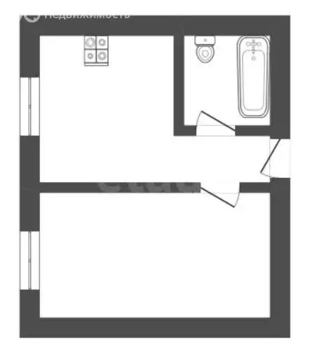 1-комнатная квартира: посёлок городского типа Грибановский, улица ... - Фото 1