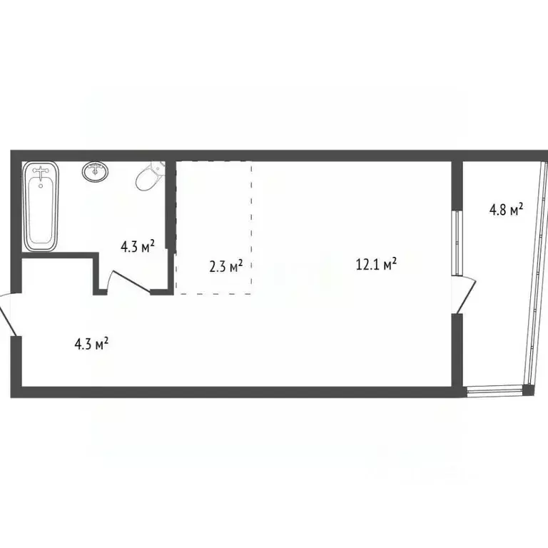 Студия Алтайский край, Барнаул ул. Никитина, 10 (22.2 м) - Фото 1