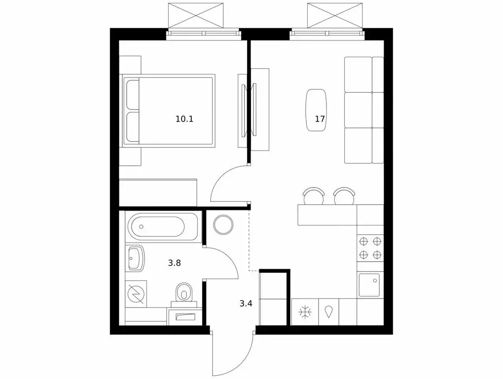 1-комнатная квартира: Мытищи, жилой комплекс Яуза Парк (34.3 м) - Фото 1