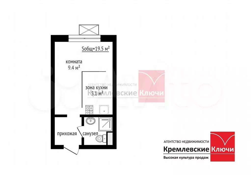 1-к. квартира, 19,5 м, 9/25 эт. - Фото 0