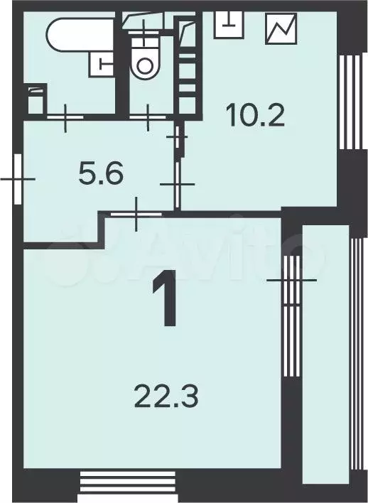 Аукцион: 1-к. квартира, 42,3 м, 21/24 эт. - Фото 0