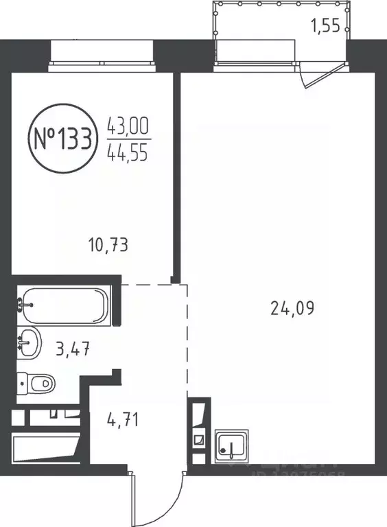 1-к кв. Иркутская область, Иркутск ул. Эдуарда Дьяконова, 11 (44.55 м) - Фото 0