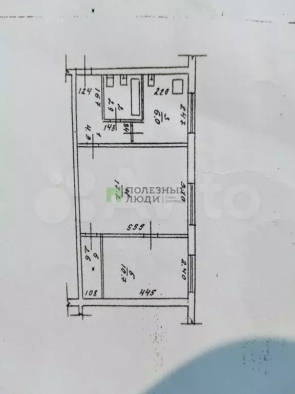 2-к. квартира, 43,7 м, 1/5 эт. - Фото 0