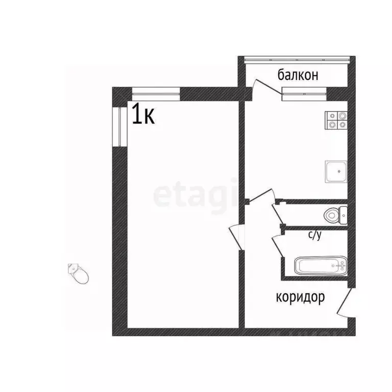 1-к кв. Белгородская область, Белгород ул. 5 Августа, 37 (45.1 м) - Фото 2
