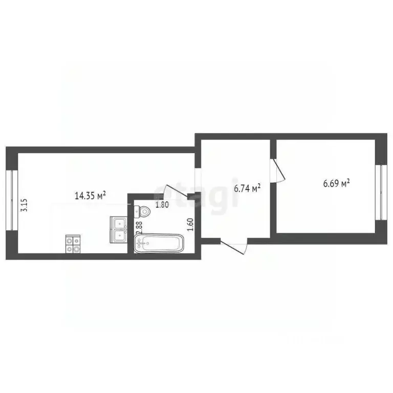 1-к кв. Мордовия, Саранск ул. Горная, 25 (33.66 м) - Фото 0