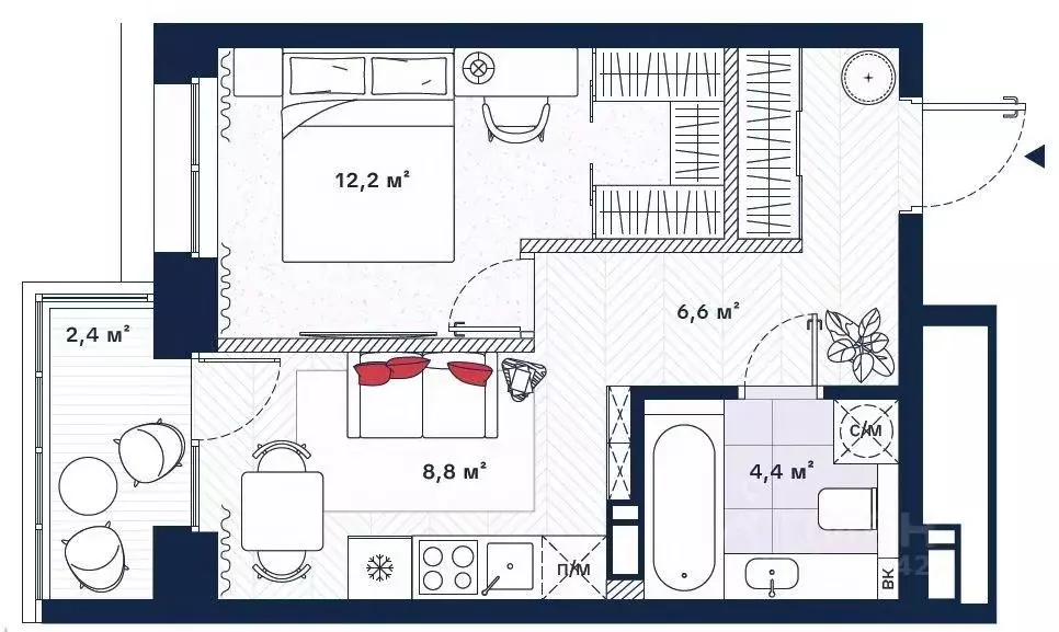 1-к кв. Иркутская область, Иркутский муниципальный округ, Маркова рп ... - Фото 1