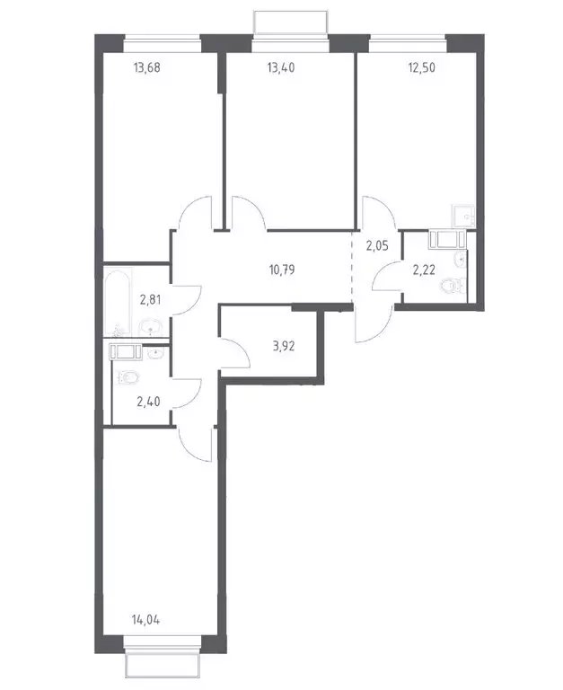 3-комнатная квартира: Мирный, улица Академика Северина, 4 (77.8 м) - Фото 1