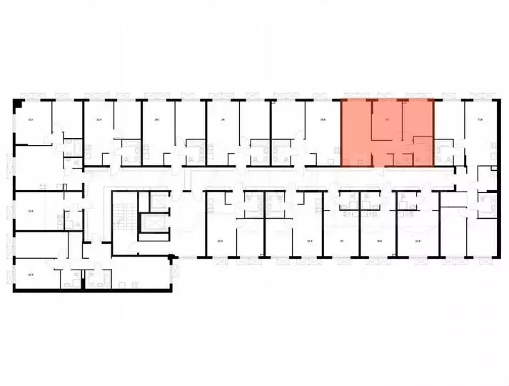 2-к. квартира, 51,1м, 4/9эт. - Фото 1