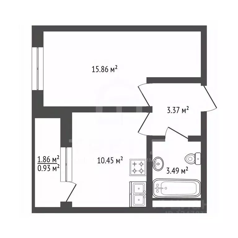 1-к кв. Санкт-Петербург ул. Челюскина, 8 (35.5 м) - Фото 2