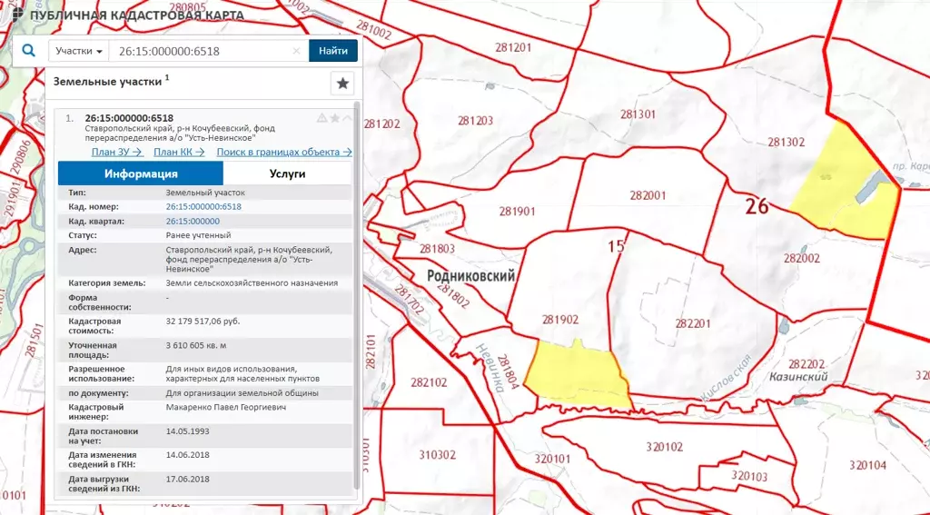 Кадастровая карта владикавказ