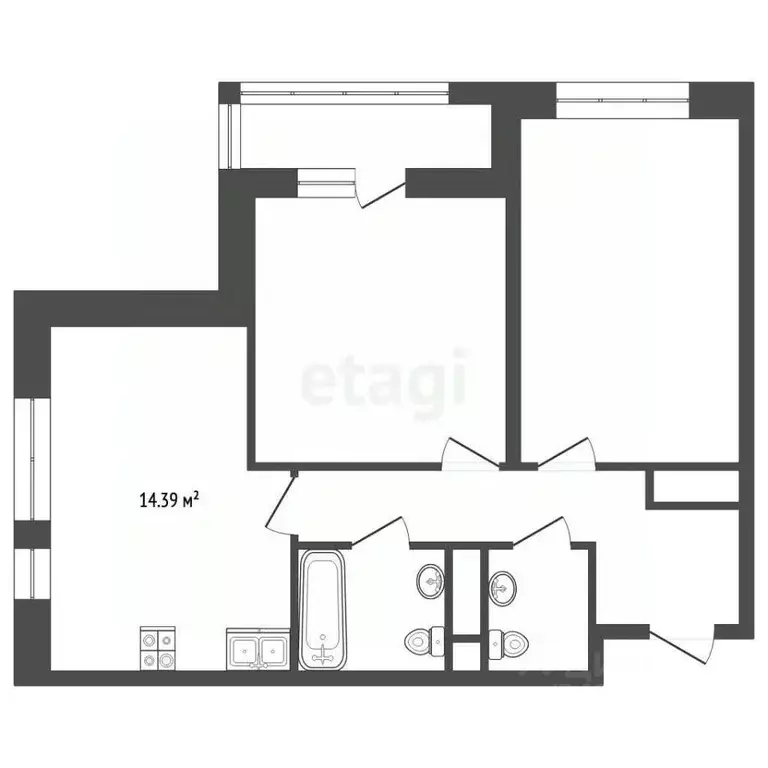 2-к кв. Московская область, Химки ул. Генерала Дьяконова, 7 (54.2 м) - Фото 2