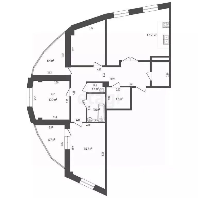 3-к кв. Саха (Якутия), Якутск ул. Лермонтова, 152А (96.7 м) - Фото 2