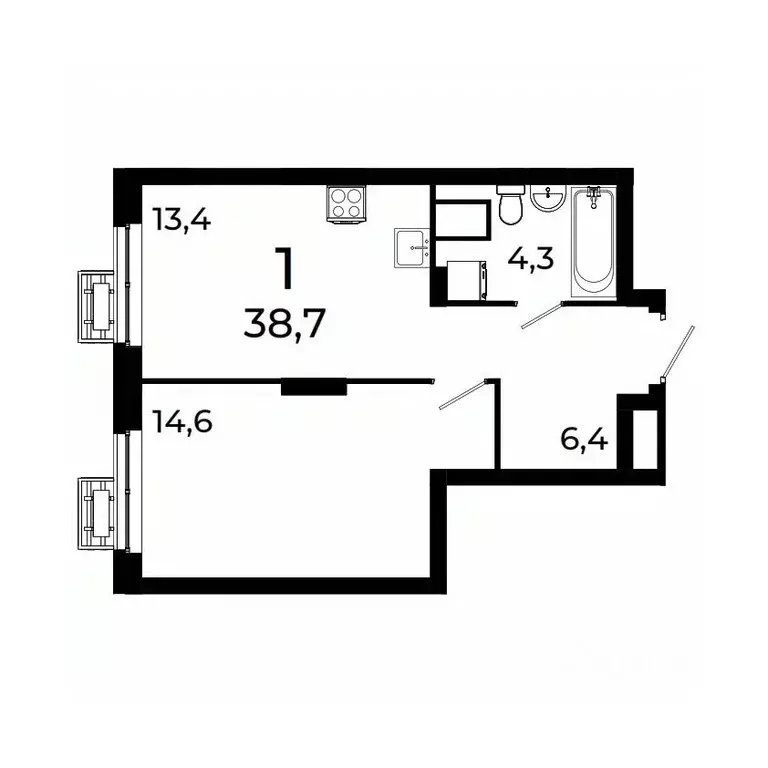 1-к кв. Нижегородская область, Нижний Новгород ул. Коперника, 15 (38.7 ... - Фото 1
