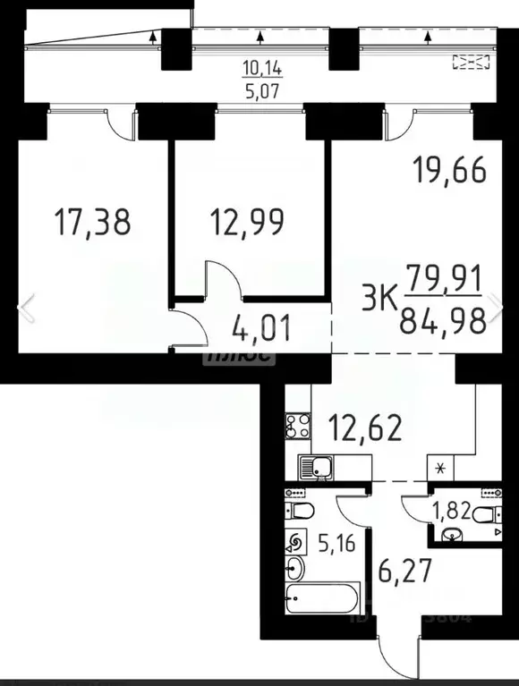 3-к кв. Томская область, Томский район, д. Кисловка, Левобережный мкр ... - Фото 2
