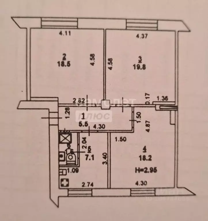 3-к кв. Ростовская область, Ростов-на-Дону ул. Сеченова, 12 (70.0 м) - Фото 1