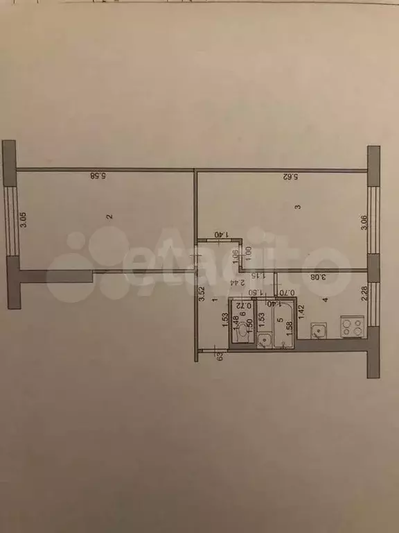 2-к. квартира, 47,2 м, 1/5 эт. - Фото 1