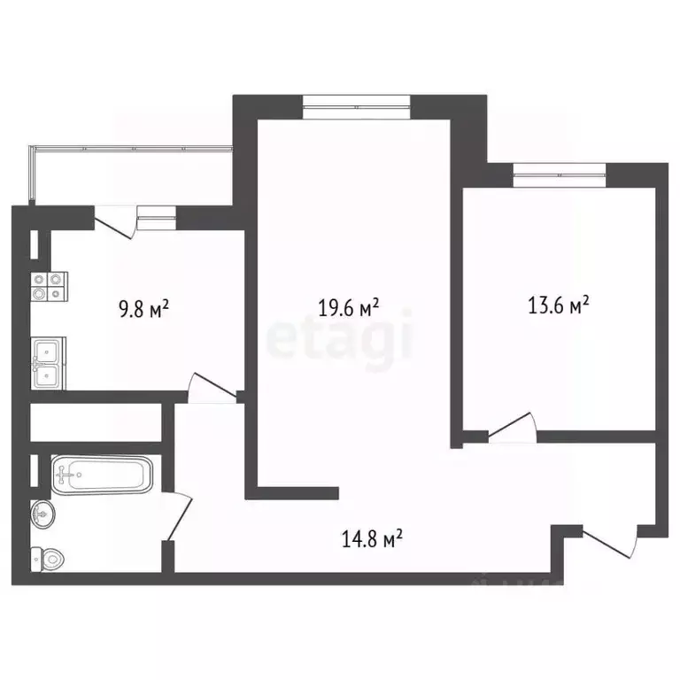 2-к кв. Воронежская область, Воронеж бул. Олимпийский, 6 (61.3 м) - Фото 1